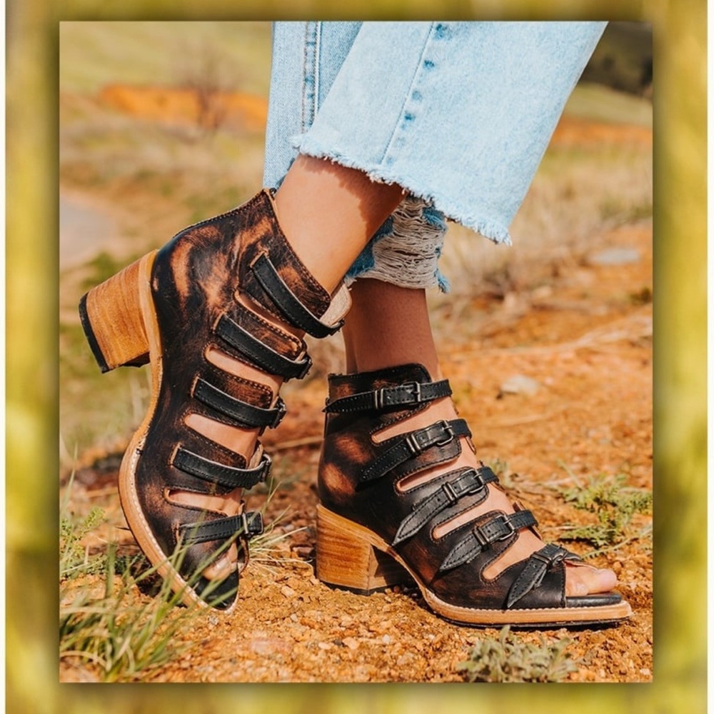 Freebird by Steven Quinn black Multi-Strap Heels